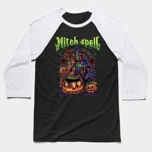 Halloween Scary Witch Baseball T-Shirt